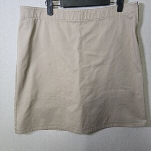 Lands End Khaki Tan Skort Preppy Golf Tennis